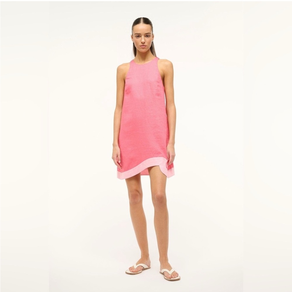 STAUD Allori Sleeveless Linen Mini Dress